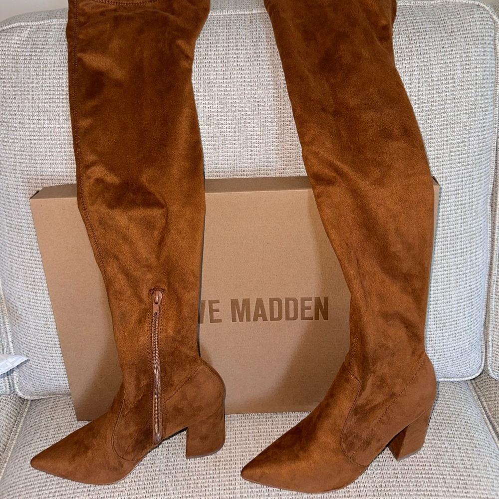 Steve Madden Tan Over-the-Knee Boots - Picture 2 of 6
